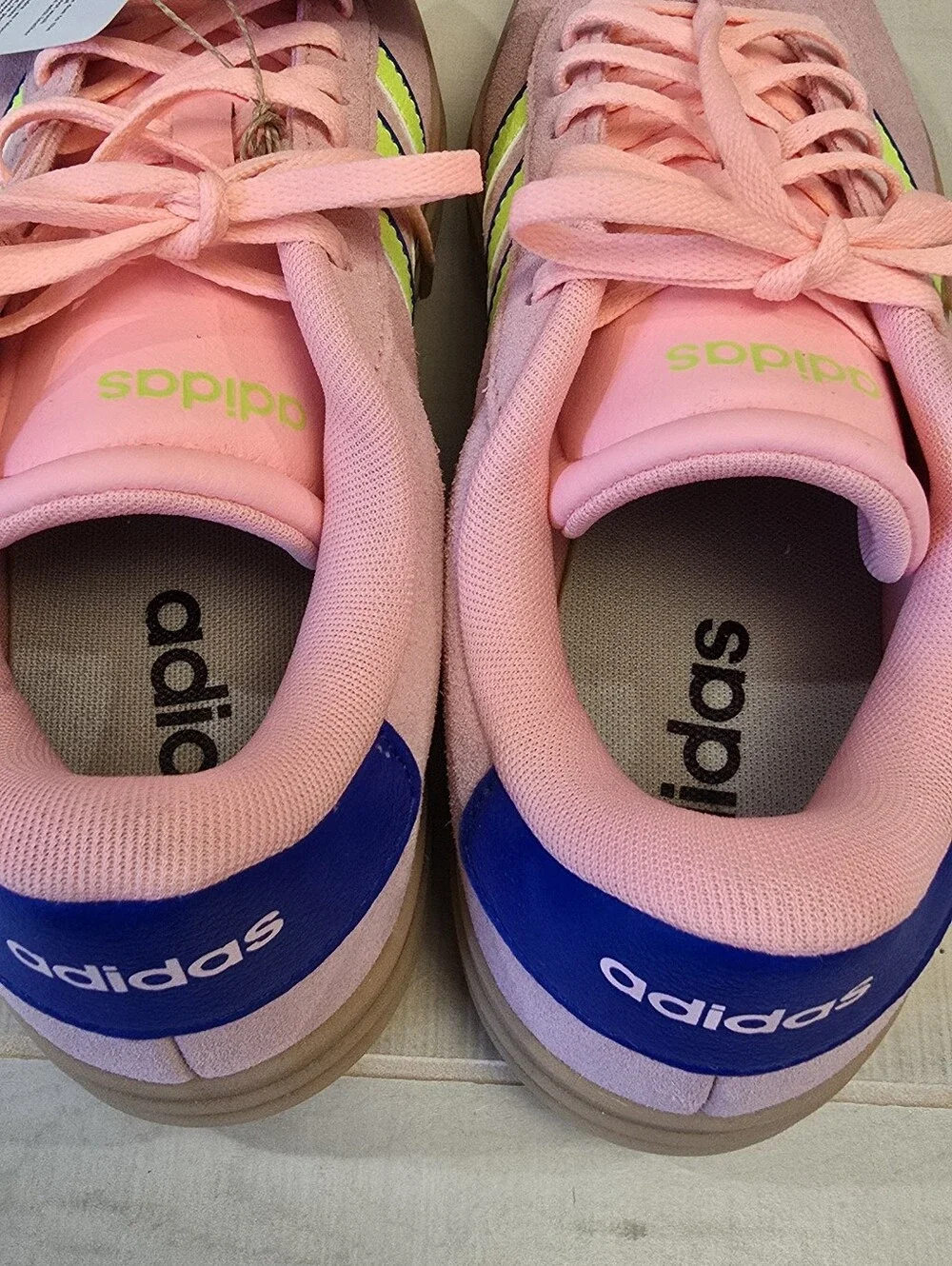 {8.5} NWT Adidas VL Court Bold Pink Spark Lucid Lemon Lucid Blue Skateboarding